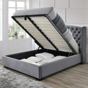 Ambassador Velvet Dark Grey Ottoman